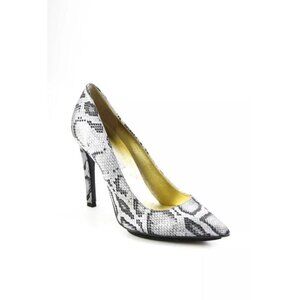 Stella McCartney gray snake print canvas stiletto heels.  Sz 37.5